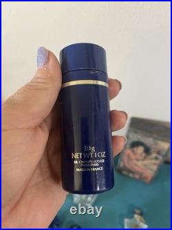 Vtg Shalimar Guerlain EMPTY Perfume Bottle Paris logo tag hang Boxes Talc France