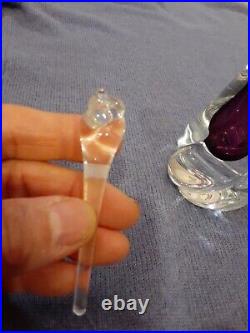 Vtg Signed Art Glass Swirl Perfume Bottle 4.25 T