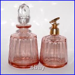 Vtg THREADED Perfume Bottle SiGNED Studio Art Glass PEARL GLASSWORKS Large 9½ h