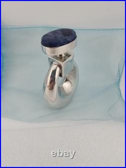 Vtg Taxco Mexico 925 Silver Perfume Bottle Blue Stone Stopper 66g Signed Vtg Taxco Mexico 925 Silver Perfume Bottle Blue Stone Stopper 66g Signed