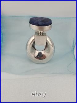 Vtg Taxco Mexico 925 Silver Perfume Bottle Blue Stone Stopper 66g Signed Vtg Taxco Mexico 925 Silver Perfume Bottle Blue Stone Stopper 66g Signed