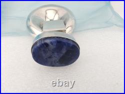 Vtg Taxco Mexico 925 Silver Perfume Bottle Blue Stone Stopper 66g Signed Vtg Taxco Mexico 925 Silver Perfume Bottle Blue Stone Stopper 66g Signed