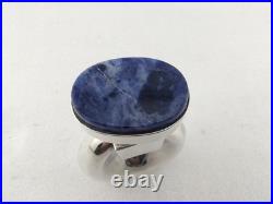 Vtg Taxco Mexico 925 Silver Perfume Bottle Blue Stone Stopper 66g Signed Vtg Taxco Mexico 925 Silver Perfume Bottle Blue Stone Stopper 66g Signed