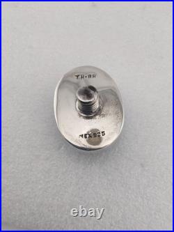 Vtg Taxco Mexico 925 Silver Perfume Bottle Blue Stone Stopper 66g Signed Vtg Taxco Mexico 925 Silver Perfume Bottle Blue Stone Stopper 66g Signed