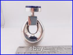 Vtg Taxco Mexico 925 Silver Perfume Bottle Blue Stone Stopper 66g Signed Vtg Taxco Mexico 925 Silver Perfume Bottle Blue Stone Stopper 66g Signed