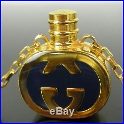 Xmas Sale Auth GUCCI Vintage GG Interlocking Perfume Bottle Necklace 8625bkac